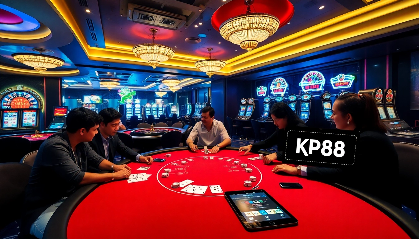 Experience the thrill of the kp88 app with players enjoying high stakes casino games.