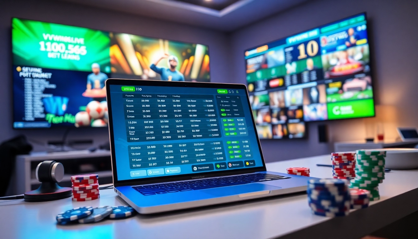 Experience the thrill of online betting with vvvwin88.live on a modern laptop featuring live casino games and betting odds.