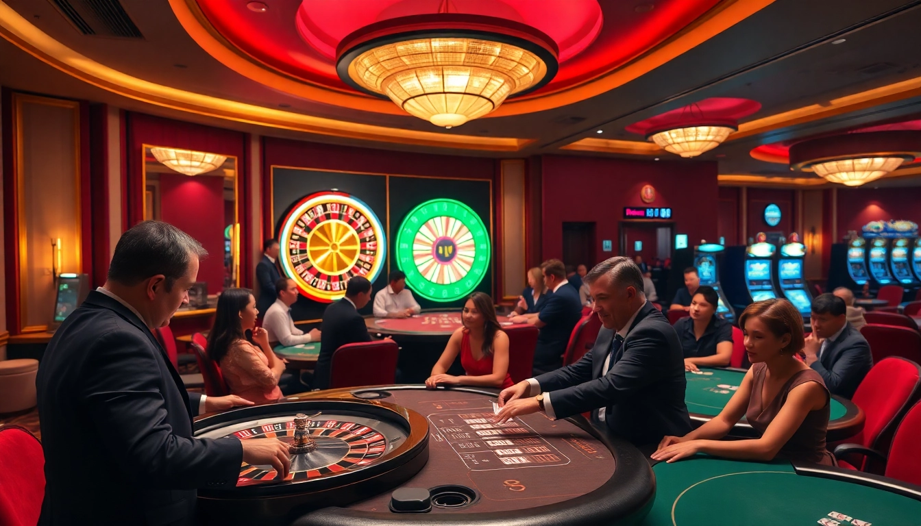 Experience the thrill of gambling at Nhà cái KONG88 with a vibrant casino scene featuring poker and roulette.