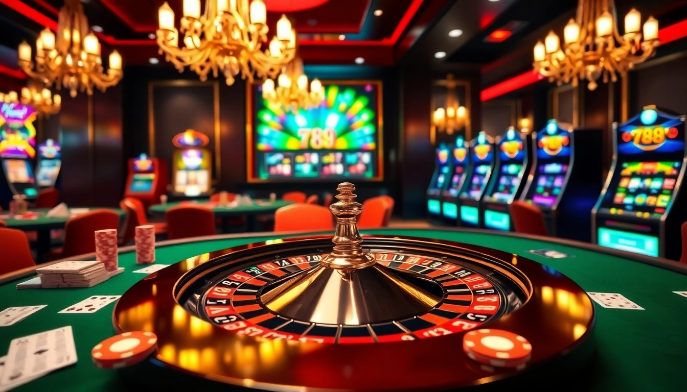 Exciting players enjoying various games at 789 bet casino, featuring roulette and poker.