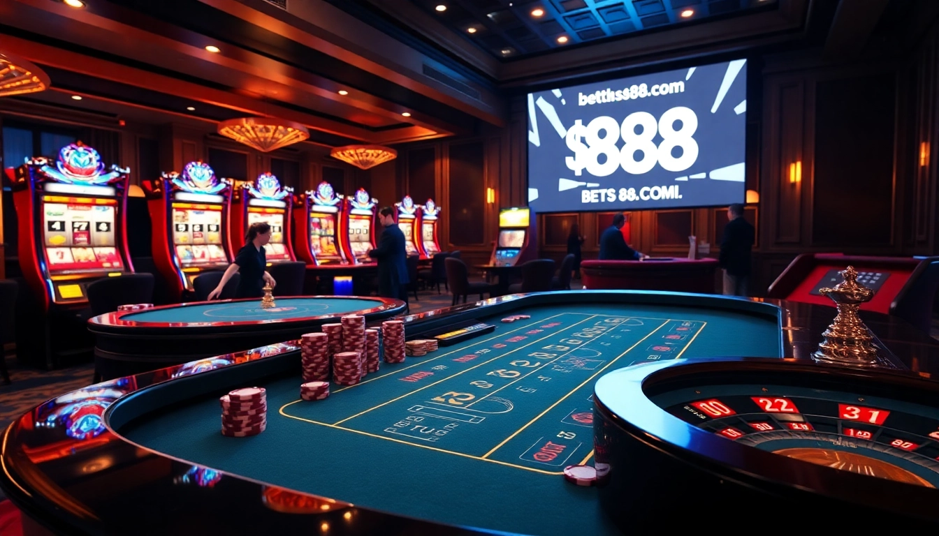 Engaged players enjoy blackjack and roulette, showcasing betting excitement at bet88.com.