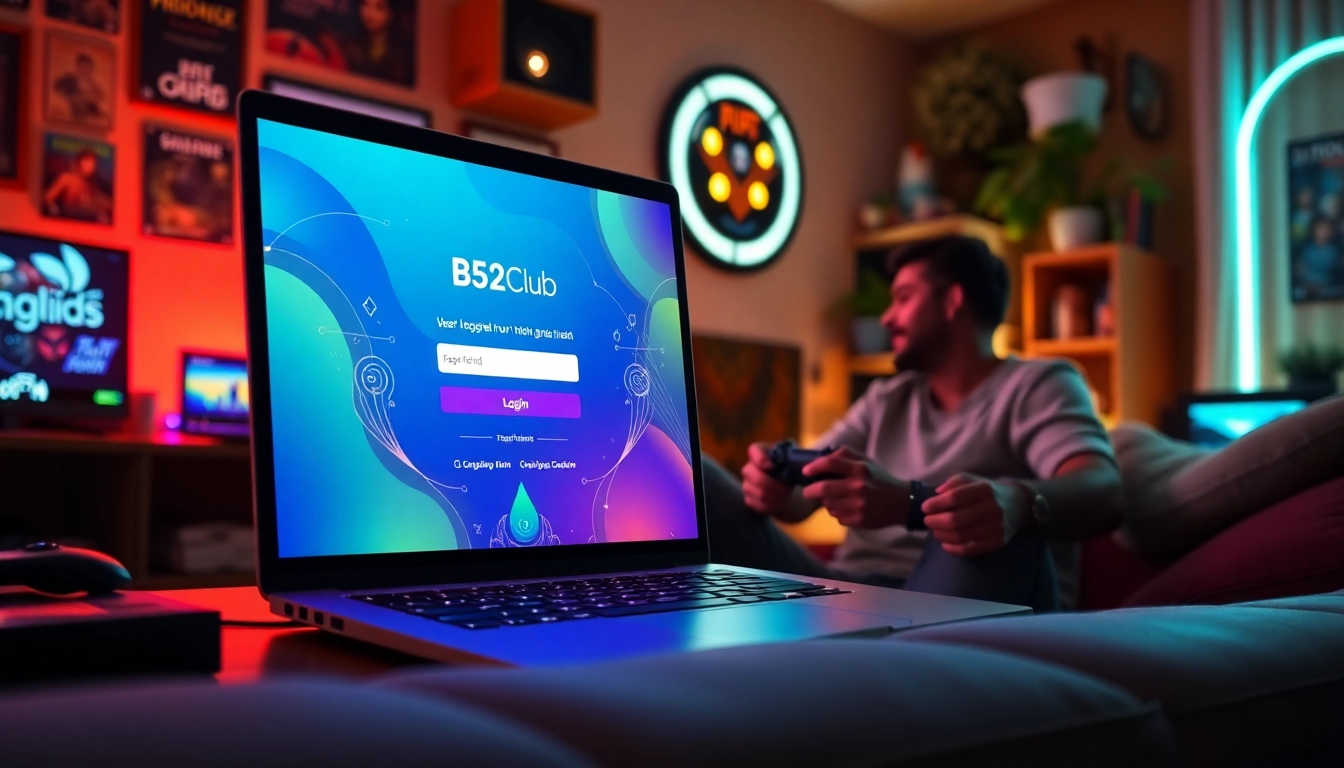 Effortless đăng nhập b52club on a cozy gaming setup, showcasing a vibrant login interface.