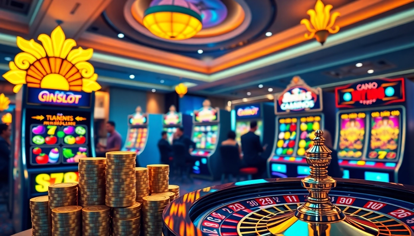 Experience excitement with idnslot's vibrant online casino scene showcasing thrilling slot games.