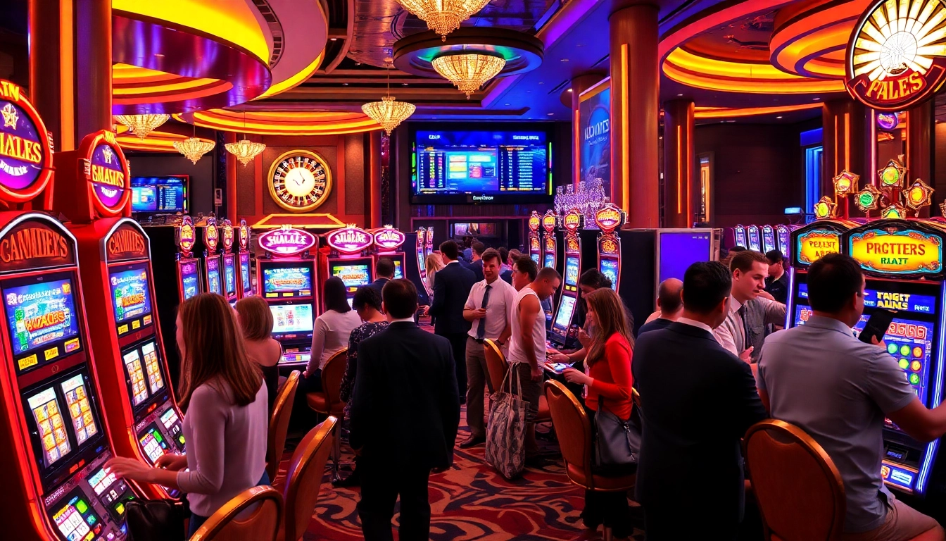 Pemain menikmati pengalaman bermain yang mendebarkan di mesin slot Situs dalam suasana kasino mewah.