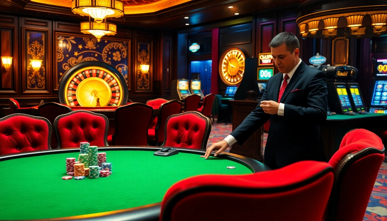 Experience thrilling gameplay at https://emmacleans.co.com/ with an exciting casino setting featuring poker, roulette, and vibrant atmosphere.
